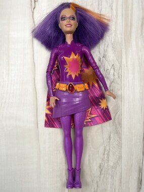 2015 MATTEL Princess Power Barbie MADISON Doll Purple Orange w/ Cape #DHM65